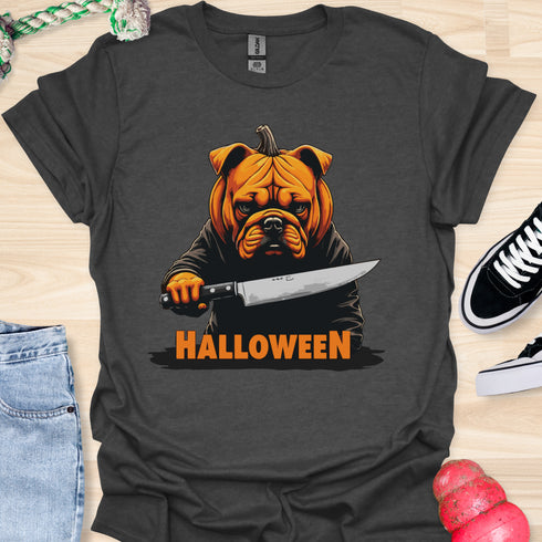 Halloween - V3 - Bulldog Pumpkin Head T-Shirt